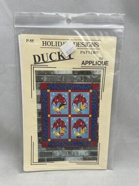 Holiday Designs Ducky Applique P55 Donna Poster Quilt Pattern Sewing Crafts